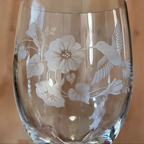 Avon Crystal Hummingbird Glasses Set France - Picture 4 of 5